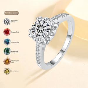 แหวนโมอิสซาไนต์สี 1 กะรัต ขายส่งจากโรงงาน คุณภาพ VVS พร้อมใบรับรอง GRA ตัวเรือนเงินแท้ 925 เครื่องประดับแทนใจ 12/15 - Product Image 3