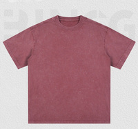 T-shirt vintage surdimensionné pour homme en coton 100% 275GSM, style streetwear, imprimé DTG, rétro, lavé, manches courtes, couleurs assorties