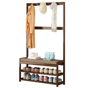 Shoe Changing <b>Bench</b> With Coat Rack Multi Functional Shoe Storage Space Saving Entryway Furniture For Adults - Product Image 5