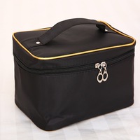 Organisateur de pinceaux de voyage en nylon Oxford imperméable avec fermeture éclair, séparateurs rigides, étui à maquillage pour sac, trousse de toilette