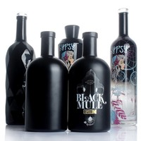 Botella de Whisky de Vidrio Premium Personalizada de 750 ml 700 ml con Etiquetas Metálicas de Peltre para Ron, Ginebra, Whisky y Vodka