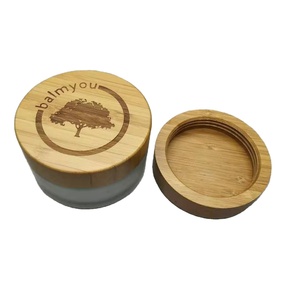 100g frosted glass jar with bamboo lid no plastic jar eco friendly cosmetic packaging wooden bottle empty cream jar