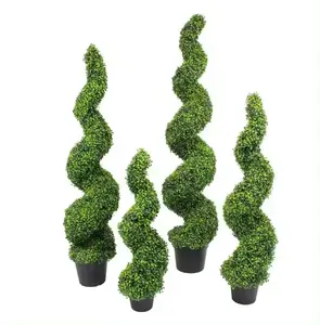 6 piedi di larghezza Bonsai bosso a spirale Topiary albero artificiale pianta di seta per interni decorativi per esterni