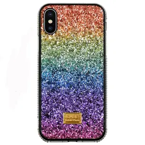 Rainbow Glitter Bling Phone Case For iPhone 12 for Samsung Models Luxury Diamond Gradient Case