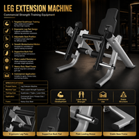 Máquina de extensión de piernas SK Commercial con carga de placas para aislamiento de cuádriceps, equipo de entrenamiento de fuerza para gimnasios y centros de fitness