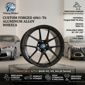 Jantes en alliage d'aluminium 6061-T6 forgées sur mesure, 18, 19, 20 pouces, noir brillant, design 763M <span class=keywords><strong>CS</strong></span>, pour BMW M2 M3 M4, jantes de voiture - Product Image 1