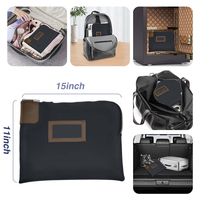 Tas uang nilon keamanan tahan lama untuk uang tunai tas dokumen cek koin dompet tas uang dengan ritsleting