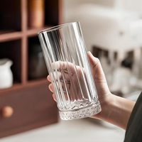 Verres à whisky à l'ancienne en verre clair à côtes pour cocktails, rhum, bière, jus, whisky, lait, vente en gros