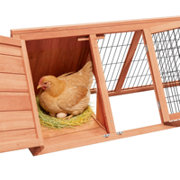 Poulailler en bois de haute qualité avec grillage métallique, portable, léger, compact, pour l'intérieur et l'extérieur, pour volailles, poules et lapins