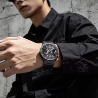 Montre mécanique automatique CURREN 8486 pour homme, cadran squelette, bracelet en acier inoxydable, montre-bracelet sport et affaires avec luminescence