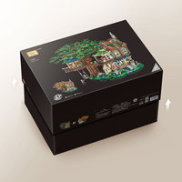 Pour LOZ 1033 moderne arbre maison ABS figurines électronique scène modèle Mini assemblage Puzzle jouet pour filles enfants bloc de construction ensemble