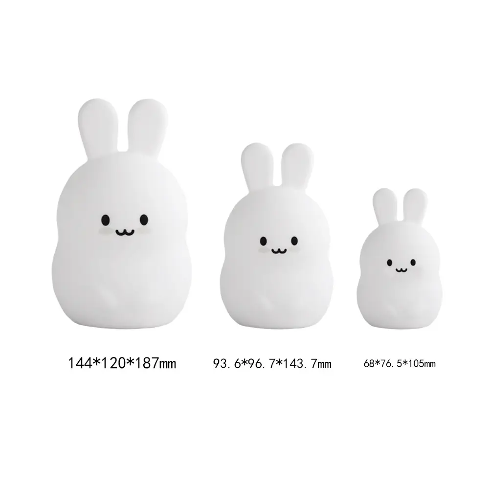 Newest modern Children Night Light Lamp Soft silicone Touch color changing LED Lamps Cute Bunny Rabbit for kids bedroom