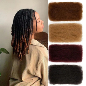 Extensions de cheveux afro crépus en vrac, 50 grammes, 16 pouces, pour la réalisation de tresses, de torsades et de <span class=keywords><strong>dreadlocks</strong></span>, cheveux humains crépus bouclés naturels en vrac - Product Image 1