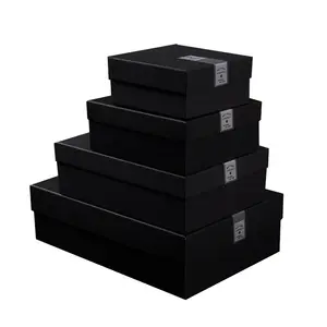Caixa de presente luxuosa preta para maquiagem, lábios e bases, logotipo personalizado, joias, perfume, caixas de papel Kraft