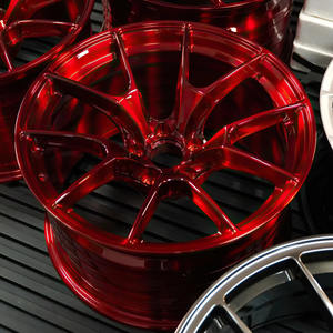 Rueda de Aleación Personalizada, Forjada, Cóncava, Profunda, Roja, Transparente, con Acabado Cepillado, para Carreras, 5x114.3, 5x120, 5x112 - Product Image 1