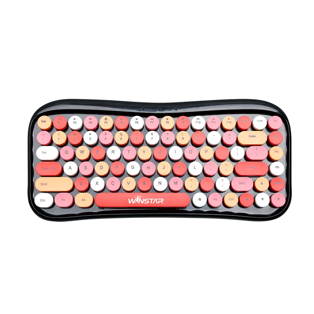 China Factories Custom Colorful 84 Keys Punk Keycaps Cute Portable Wireless Mini Keyboard for Computer PC Office Work