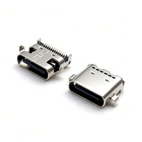 Fabricante OEM ODM, Precio de Fábrica, Conector USB C de 24 Pines AK Electronics, Receptáculo Empotrado de 0.8mm para Montaje en PCB SMT, Conector USB para Carga y Datos