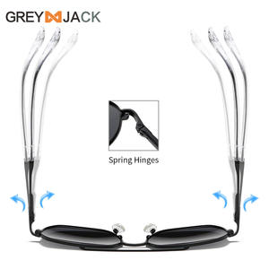 Gafas de sol polarizadas Greyjack para hombre, montura de metal negro, UV400, antideslumbrantes, para conducir al aire libre, gafas de moda con bisagras de resorte - Product Image 1