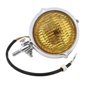 Phare de moto vintage chromé transparent de 3.5 pouces pour Harley <span class=keywords><strong>Cafe</strong></span> <span class=keywords><strong>Racer</strong></span> pour position avant - Product Image 3