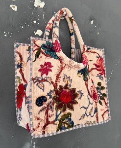 Bolso Tote Acolchado de Algodón, Hecho a Mano, con Estampado Tradicional Indio, para Viajes, Compras, Bolso de Hombro - Product Image 5