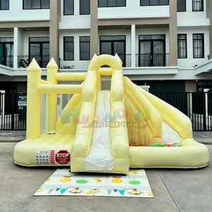 Castillo inflable comercial para niños con tobogán acuático gigante para exteriores y piscina de pelotas - Product Image 4