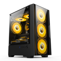 Micro ATX Gaming PC Case Support 240mm Liquid Cooling & 5 Fans Desktop Chassis