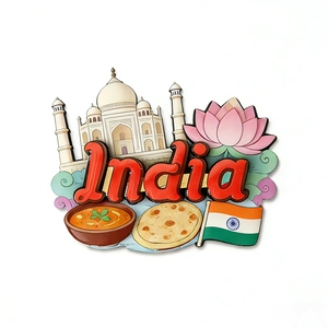 Magnete Frigorifero 3D Taj Mahal India, Souvenir Di Viaggio In Resina, 5x7 Cm - 3