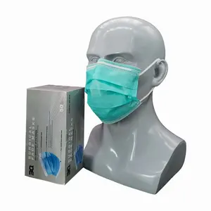 Pack of 2000 Protective 3-Ply Breathable Comfortable Elastic Ear Loop Nose Mouth Coverings Green Disposable Face Masks for Home