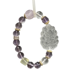 <span class=keywords><strong>Bracciale</strong></span> elegante <span class=keywords><strong>con</strong></span> perline di quarzo trasparente in ametista naturale <span class=keywords><strong>con</strong></span> <span class=keywords><strong>bracciale</strong></span> di protezione della mitologia cinese a nove code intagliato <span class=keywords><strong>volpe</strong></span> - Product Image 5