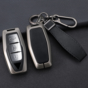 Leather Car Key Cover Smart Remote Control Fobs Shell Protector Case Auto Accessory For Mitsubishi Outlander EK Series 2021 2022 - 34 - View #4