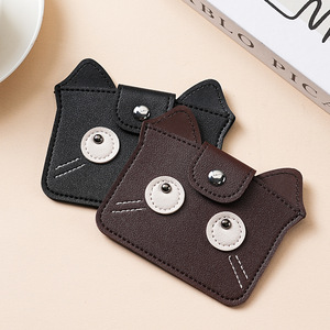 Cartoon Cat <b>Card</b> <b>Holder</b> Small Lightweight Large Capacity Soft Leather <b>Card</b> Clamp Bank <b>Card</b> Coin Purse - Product Image 2