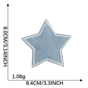 5つの尖った星の刺繍パッチTill縫い付け服アクセサリー帽子用DIYアクセサリー荷物刺繍ラベルアイロン布 - Product Image 3
