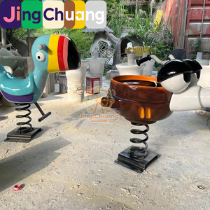 Cheval à Bascule Extérieur en FRP pour Enfants, Modèle Hokey Pokey, Équipement de Loisirs de Maternelle à Ressort - Product Image 4