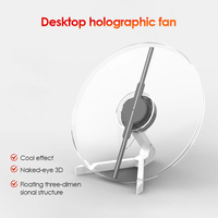 Proyector de Publicidad con Ventilador de Hologramas 3D Personalizado de 52 cm, Pantalla LED Holográfica con Control por Aplicación WiFi para Señalización Digital en Interiores y Exteriores