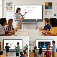 Tableau interactif intelligent pour salle de classe 75 86 100 110 pouces, Tableaux interactifs intelligents 55 65 pouces pour l'enseignement scolaire, Panneaux interactifs