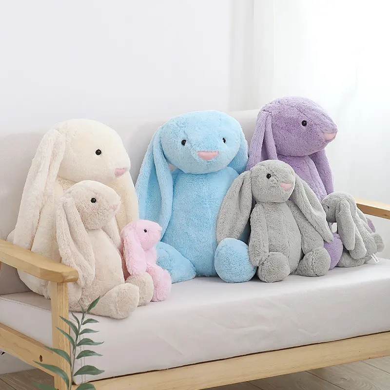 Songshantoys Peluches Gewogen Custom Hoge Kwaliteit Kawaii Lange Oren Knuffel Dier Paaskonijn Pop Pluche Konijntjes Zacht Speelgoed