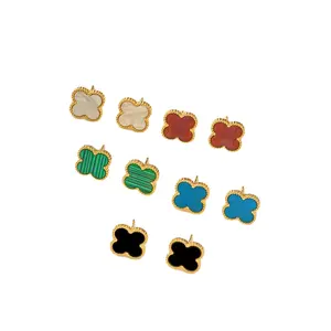 lucky four-leaf clover earrings for men and women are simple and versatile in Europe and America.