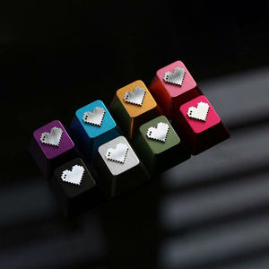 Teclado mecánico anodizado de superficie DIY Heart 1u R4, teclas de aluminio CNC de Metal con perfil de cereza - Product Image 3