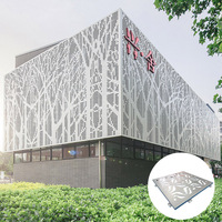 Panneaux de bardage extérieur en aluminium perforé pour façade architecturale moderne, pour centre commercial, villa, hôtel, hôpital, design découpé au laser