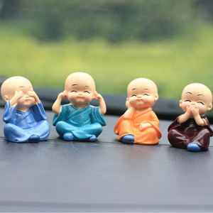 2022 in Car Cute, Four Little Monks <strong>Buddha</strong> <strong>Ornaments</strong> Car Interior Decorations Specification Crystal Base Not Swing/ - Product Image 6
