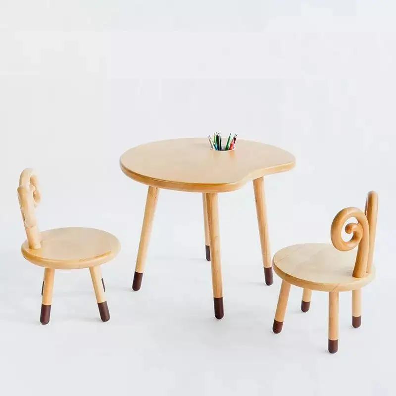 Popular good quality solid wood daycare Kids' tables and chairs furniture set