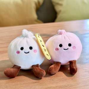 HECION Trendiges Chinesisches Baozi-Plüschtier 8cm Niedlicher Tianjin-Baozi Spaßiger Schlüsselanhänger Taschenanhänger - Product Image 4