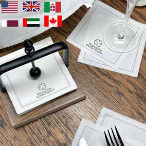 Servilleta de tela para cóctel, servilletas personalizadas con logotipo impreso, servilletas de bebidas para Bar, restaurante, boda, banquete, fiesta de cumpleaños - Product Image 1