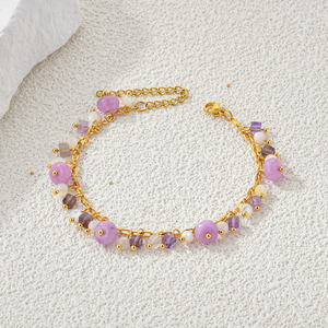 2025 nouveauté ensemble de bijoux en cristal naturel pour femmes mode Bracelet collier et boucles d'oreilles avec pierre breloque perles cadeau - Product Image 5