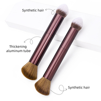 Pinceau de maquillage multifonctionnel à double extrémité, poils doux, pinceau polyvalent pour poudre libre, fard à joues et fond de teint liquide pour le maquillage du visage