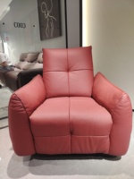 Fauteuil inclinable pivotant à bascule en cuir véritable moderne manuel à gravité zéro avec chargeur USB