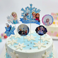 Décorations de gâteau d'anniversaire imprimées aux couleurs vives, pics à dessert en papier multi-thèmes pour les événements et réceptions d'anniversaire à la maison