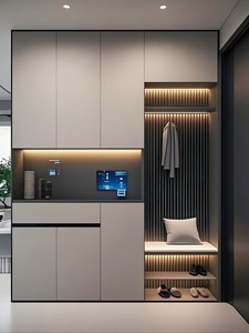 Meuble de rangement à chaussures intégré en forme de L avec bords arrondis anti-collision pour grenier, espace avant porte irrégulier ou espace mort - Product Image 3