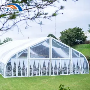 מכירה חמה 20x25 מ' 20x30 מ' 20x40 מ' אוהל בצורת עיקול חופה עמיד למים אוהל יוקרה לחתונה בחוץ ל-500 איש