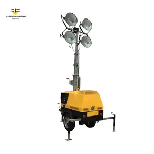 Lumind lighting towers Portable 5KW Flood Diesel Generator Lighting 7m 9m Lighthouse Construction Lifting Folding Lighting Truck